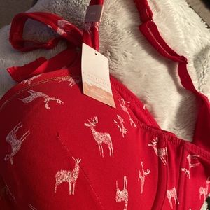 Lane Bryant Reindeer Red T-Shirt Bra NWT
